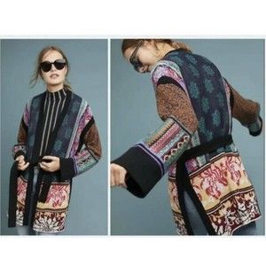 Anthropologie Akemi and Kin Patchwork Kimono Cardigan sz M Multicolor RARE